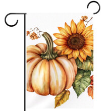 Thanksgiving pumpkin sunflower garden flag 12x18 inch