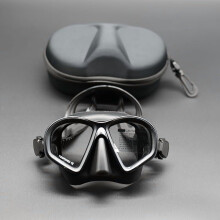 Pro Wet Low-Volume Freediving Mask – Anti-Leak, Tempered Glass, Camera Mount & J-Type Snorkel M1B1-Black – Compatible with GoPro