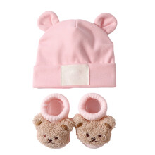 Soft Comfortable Baby Hat and Socks Set Cotton Polyester Blend Breathable Design Elastic for Infant Hat & Socks