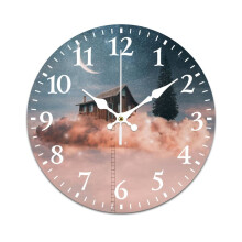 Dream House Star Moon Retro Wall Clock, Mute & Battery-Powered – Compatible with Home, Living Room, Kitchen, Office Decor