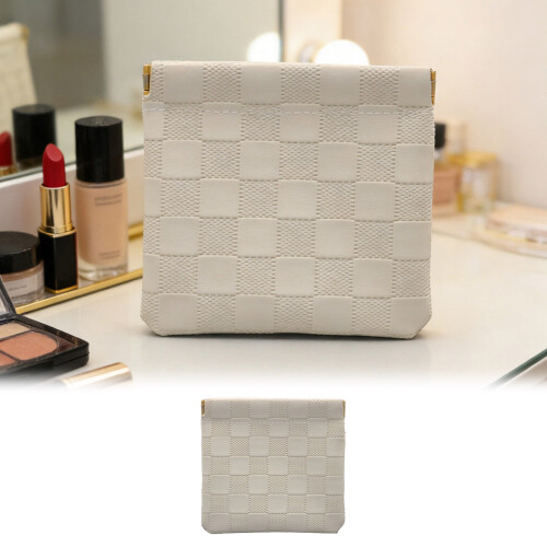 Bolsa organizadora de couro impermeável, 1 unidade, 11,4 x 11,9 cm (4,5 x 4,7 polegadas).
