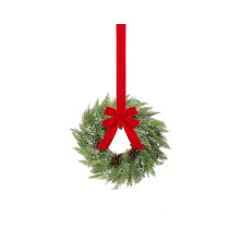 Mini couronne de Noël artificielle avec baies rouges (1 paquet)