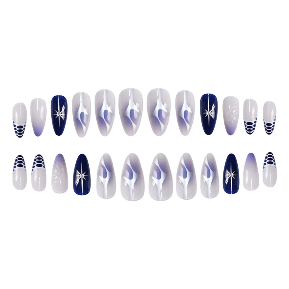 Dachuang Beauty 24Pcs Glitter Almond False Nails With Stars
