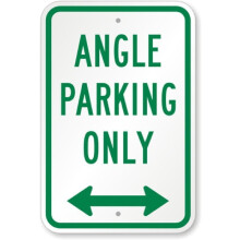 Angle Parking Only Arrow Weatherproof Metal Aluminum Sign Size: 16 x 12 Inch