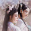 (Single Pink Flower Gold Thread) Forcina da sposa con perle stile coreano a U 1