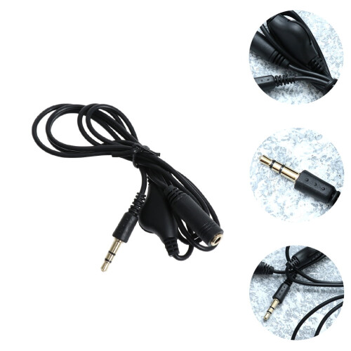 Earphone Extension Cable AUX Black Copper 1 Pc