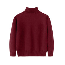 Burgundy Long Sleeve Turtleneck Crochet Thermal Tee for Kids – Winter Fall 2025, Compatible with Boys & Girls, Ages 4
