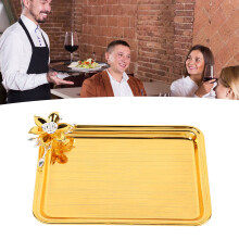 Serviertablett EU-Stil Gold S Florale Dekoration