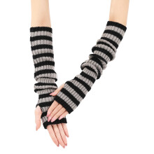 Cozy Knitted Arm Sleeves Half Finger Design Stretchy Oversleeve Acrylic Sleeves Autumn Winter