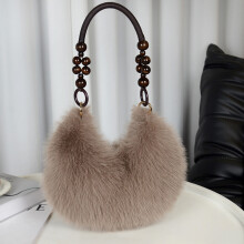 (Deep khaki) Women\'s Fluffy Faux Fur Crossbody Bag Winter Fashion