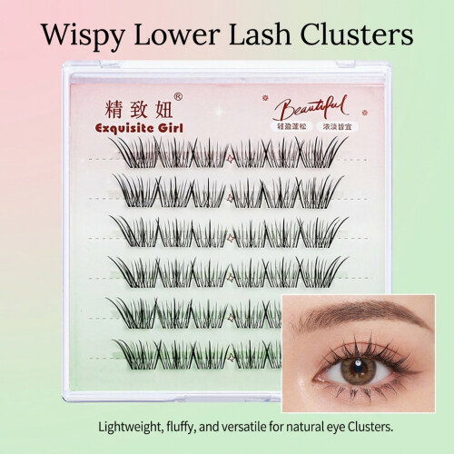 (No Glue 6 Rows) Soft Fiber False Eyelashes - Natural & Comic Style