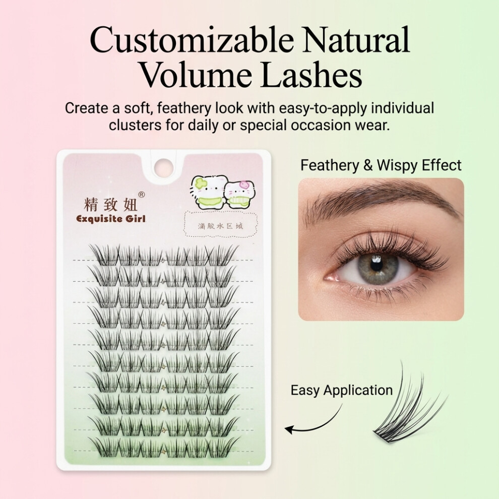 Dachuang Beauty (With Glue 10 Rows) Soft Fiber False Eyelashes - Natural & Comic Style