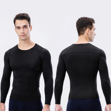 3er-Set Herren-Kompressionsshirts, Größen M-XXL, Schwarz/Grau