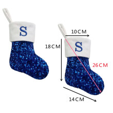 Sequin Christmas Stocking with Knitted Cuff and Monogram