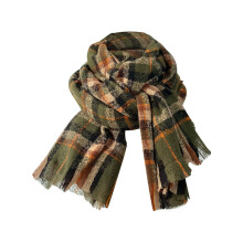 Liquidação! Cachecol feminino super macio, moderno, casual, versátil, para o inverno, na cor verde militar. Promoção!