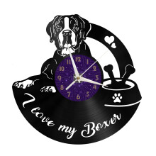 Horloge murale en vinyle représentant un boxer, décoration de cuisine
