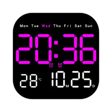 7-inch LED-wandklok met afstandsbediening, 2 alarmen, datum/weekweergave en automatische dimfunctie – Geschikt voor thuis, kantoor, klaslokaal en