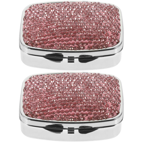 Am Weekly Pill Organizer Metal Box Set of 2