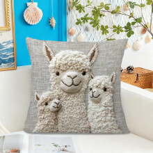 Pluche kussenhoezen met dierenprint - Leuke olifant-, panda-, koala- en alpaca-ontwerpen, zacht, kortpolig, 45x45 cm, decoratie voor woonkamer en