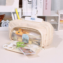 Astuccio grande a 3 scomparti per penne, pennarelli e cosmetici – Elegante organizer per cancelleria per adulti, uomini e donne
