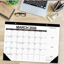 Tischkalender 2026 – Januar 2026 – Juni 2027 (18 Monate) Großer Monatskalender (43 x 30 cm) mit großem linierten Feld für Aufgabenlisten und