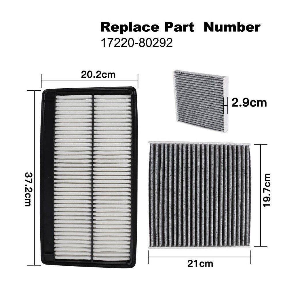 Engine & Carbon Cabin Air Filter Combo Set For Acura Mdx 2022-2024 3.5L V6 Us 9493189686263