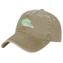 Unisex Retro Washed Christmas Hat,Christmas Tree Print Pattern Baseball Cap,Adjustable Sun Hat,Perfect For Christmas New Year Celebrations
