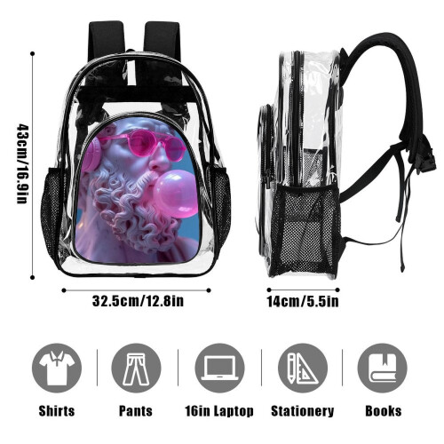 3D Printed Transparent Backpack for Comics & School – Waterproof, Multi-Functional, Back-to-School Gift 2