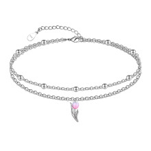 Ankle Bracelet for Women 925 Sterling Silver Tulip Ankle Dainty Layered Anklet Bracelet Boho Anklets Bracelet Beach Adjustable Anklets