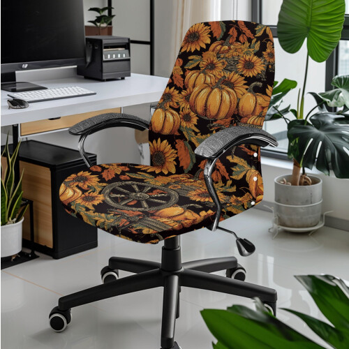 Ensemble de housses de chaise de bureau avec protections d'accoudoirs et télécommande 2