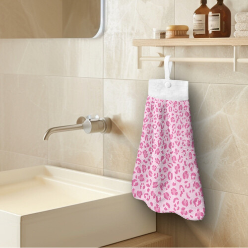 Leopard Print Hanging Kitchen Dish Towel – Quick Dry, Lightweight, Machine Washable, Compatible with Standard Hooks 2