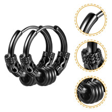 2Set Dragon Earring Hoop Men Black Minimalist for Anniversaries and Banquets
