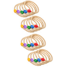 20Stk Wurfringe Juteseil Und Holz, Ring Toss