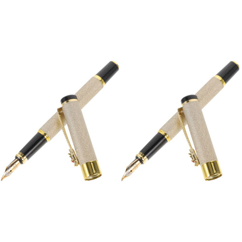 2Stk Füllfederhalter Metall, Beige, Multifunktional, Geschenkidee