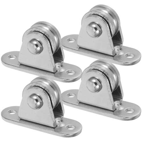 Small Pulley Block Silent Roller Heavy Duty Fixed 4 pcs