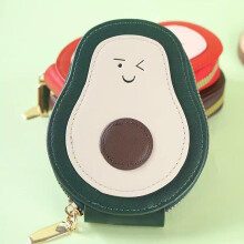 PU Leather Avocado-Shaped Credit Card Holder with Multiple Slots for Men and Women, Compact and Portable