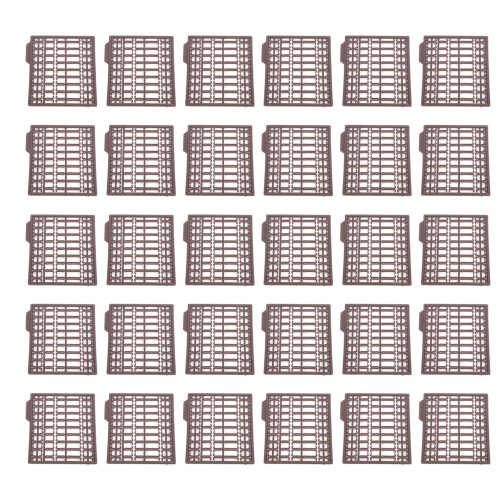30Pcs Plastic Grid Type Bait Stoppers Brown 1