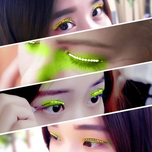 LED False Eyelashes Light – Lightweight, 3cm, 40cm Wire, Green 1