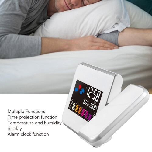 White Projection Clock 2xAAA, Temp/Hum, 15x11x6 cm 2