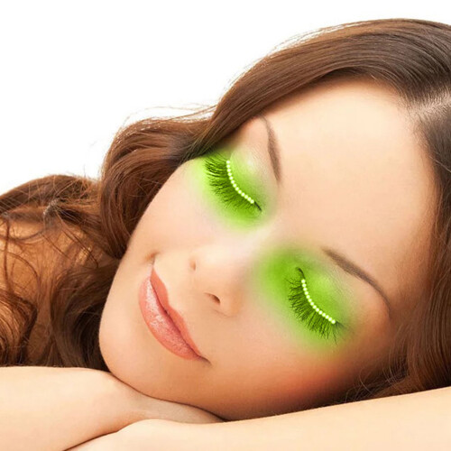 LED False Eyelashes Light – Lightweight, 3cm, 40cm Wire, Green 2