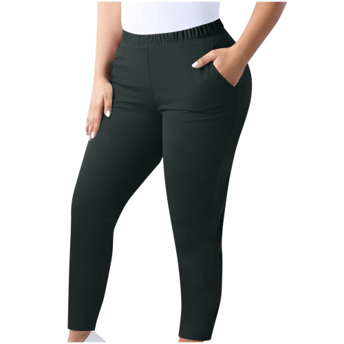 Women's Plus Size Dark Gray Ankle-Length Lounge Pants with