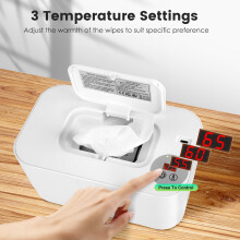(Weiyi-EC)--Wipe Warmer With 3 Temperature Settings Type C Powered Wet Wipes Dispenser With Night Light Large Capacity Diaper Wipe Warmer.--(;[f4d)