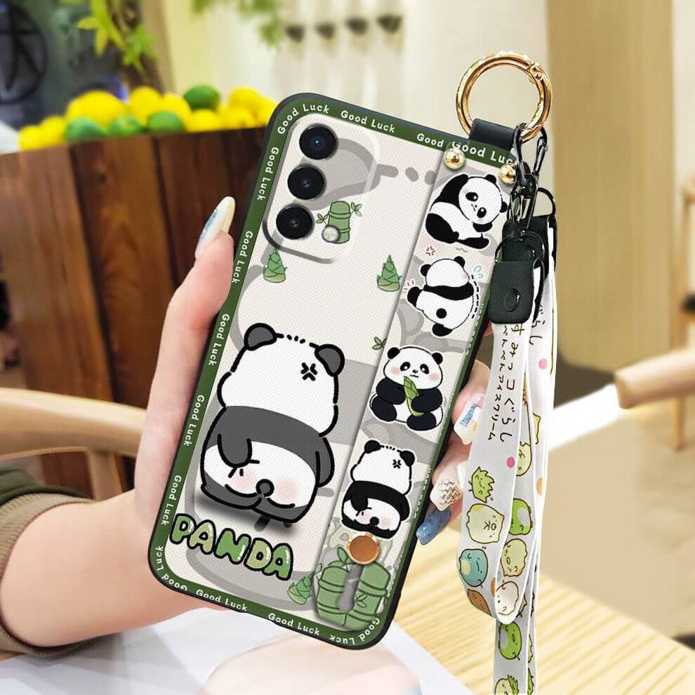 Panda Dirt-Resistant Silicone Phone Case With Wrist Strap & Kickstand For Oneplus Nord N200 5G Â Waterproof, Soft, Cute Ring Design 9493189686850