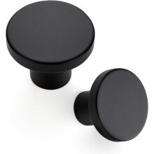 3 Pack Cabinet Knobs Black Kitchen Cabinet Knobs Round Dresser Drawer Knobs Matte Black Drawer Pulls Closet Door Knobs
