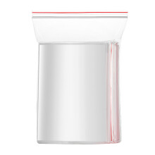 100-Piece 5 Thick Transparent PE Self-Sealing Bags Red Edges Food-Grade Excellent Sealing for Storage Home Office (3.54''x5.12'') A
