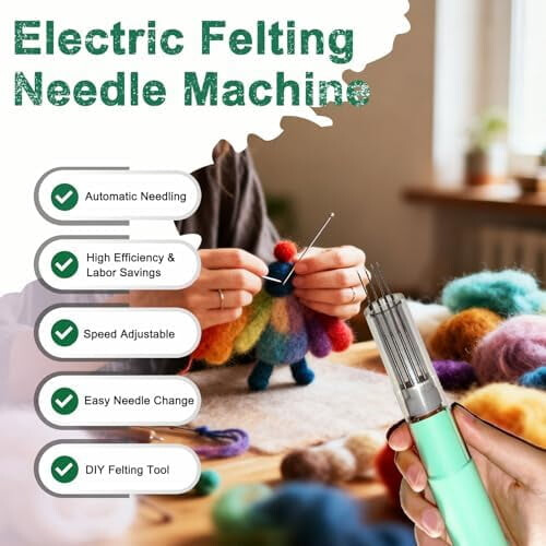 Electric Felting Needle Machine 1-7 Needles Adjustable Speed 1