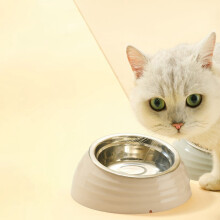 Erhöhter Katzennapf aus Edelstahl, rutschfester Futterspender für Katzen und kleine Hunde – geeignet für Futter und Wasser