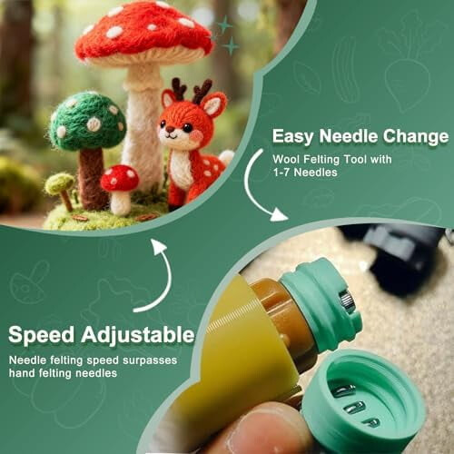 Electric Felting Needle Machine 1-7 Needles Adjustable Speed 2