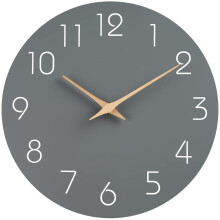 12" Silent Battery Wall Clock – Wooden White Minimalist Design, Compatible with Home/Office/Kitchen/Bathroom/Living Room