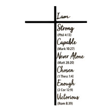 Metal Cross Wall Art with Uplifting Scripture & Affirmations – Rustic Silhouette Decor for Living Room, Bedroom, Terrace, Kitchen